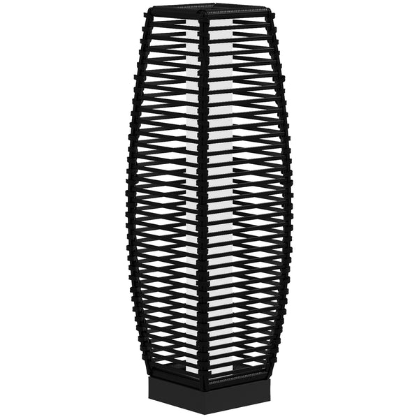 Lampada Solare da Giardino con Pannello di Ricarica 20x20x68 cm in Acciaio e Rattan Nero sconto