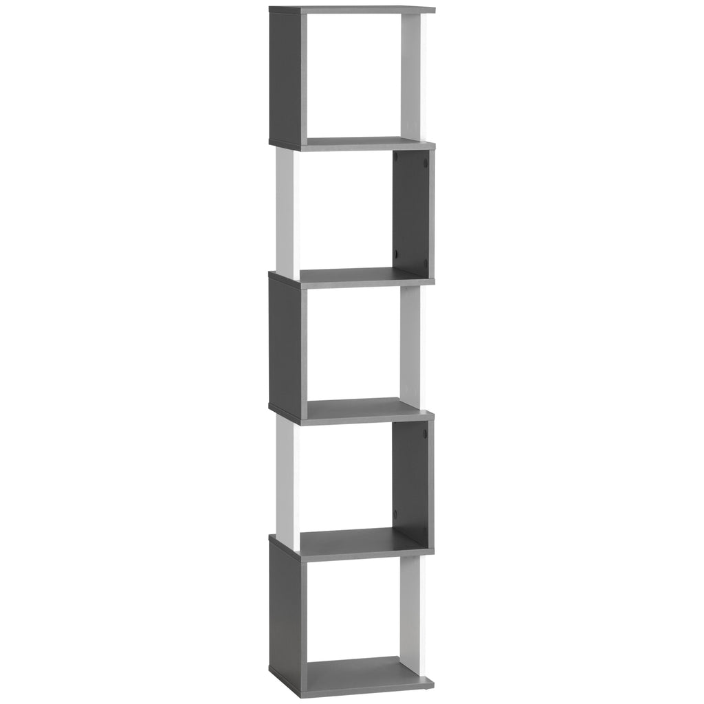 Libreria Moderna Salvaspazio a 5 Ripiani 33x28x161 cm in Legno Grigio e  Bianco – acquista su Giordano Shop