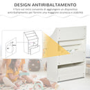 Libreria per Bambini 60x29,9x90 cm con Ripiani e 1 Cassetto in MDF Bianco-5