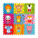 Tappeto Puzzle 9pz per Bambini Componibile Animali Multicolore-2