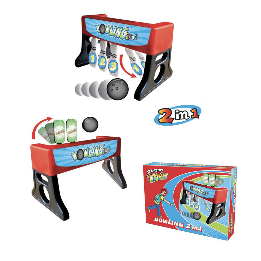 Gioco Bowling e Target 2 in 1 per Bambini con Birilli e Bersagli Basculanti  Rosso e Nero – acquista su Giordano Shop