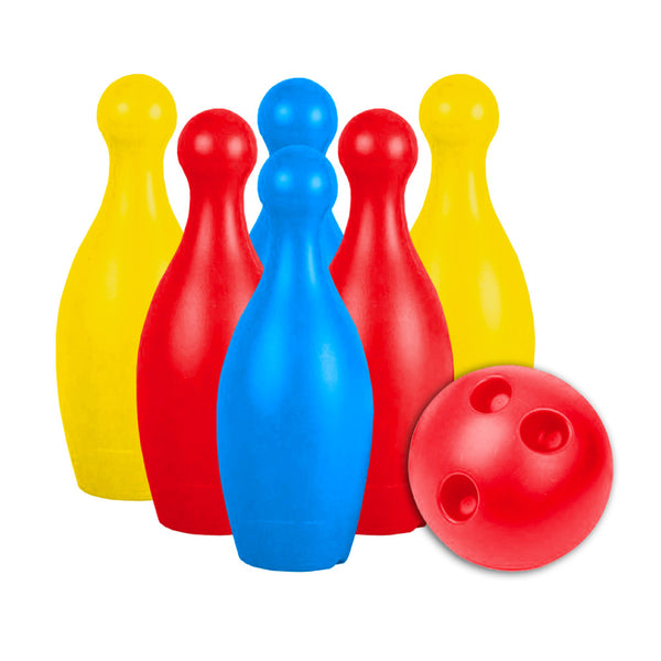 sconto Gioco Bowling per Bambini con Birilli H19 cm 1 Boccia Ø10 cm in Plastica Multicolore