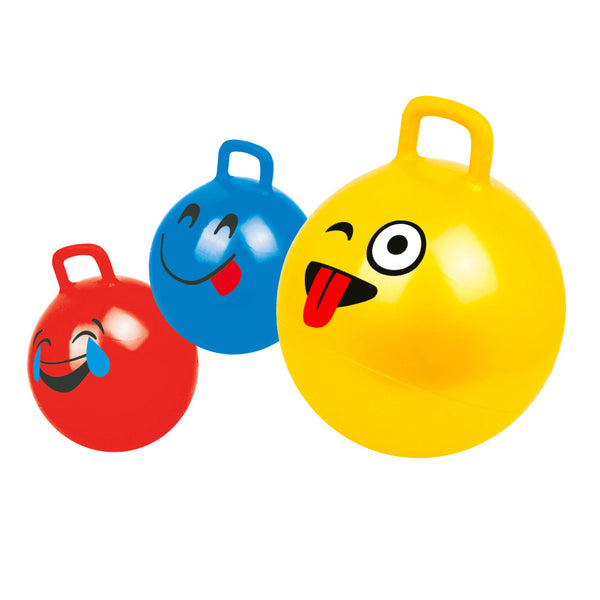 Palla Cavalcabile per Saltare con Maniglia per Bambini Ø55x65 cm con Emoticon Rosso o Giallo o Blu prezzo