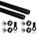 Set 2 Barre Appendiabiti per Armadio Rotondo Ø28x115 cm in Alluminio Emuca Nero-1