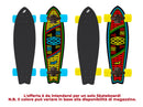 Skateboard con Tavola 70 cm in Legno Coda di Rondine Twins Giallo/Azzurro e Rosso/Giallo-4