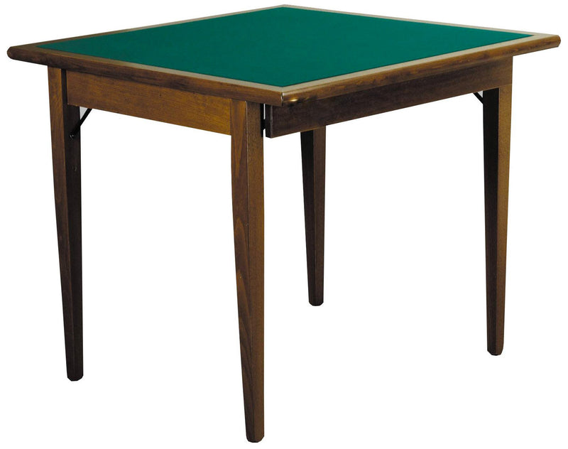 Tavolo da Gioco Quadrato Pieghevole 90x90 cm in Legno Panno Verde