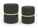 Set 2 Pouf Contenitore in Poliestere Karina Carbon-2