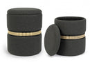 Set 2 Pouf Contenitore in Poliestere Karina Carbon-4