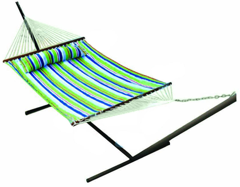 Amaca da Giardino 2x1,4m con Supporto in Metallo Bermuda Multicolor-1