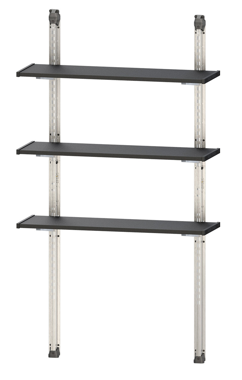 Scaffalatura 3 Ripiani per Casetta da Giardino 97x30 cm Altezza Regolabile Struttura in Metallo Keter Shelving Kit 100-1