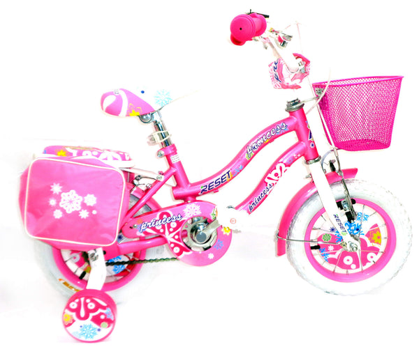 prezzo Bicicletta per Bambina 12" 2 Freni con Cestino e Borse Laterali Rosa