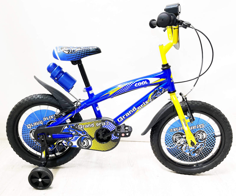 Bicicletta per Bambino 16" 2 Freni con Borraccia e Scudetto Frontale Blu-1