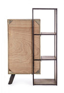 Mobile 1 Anta 2 Cassetti 90x40x140 cm in Acciaio e Legno-4