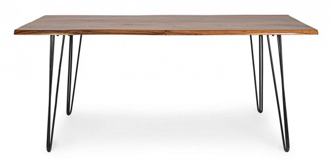 Tavolo da Pranzo 180x90x77 cm in Acciaio e Legno-3