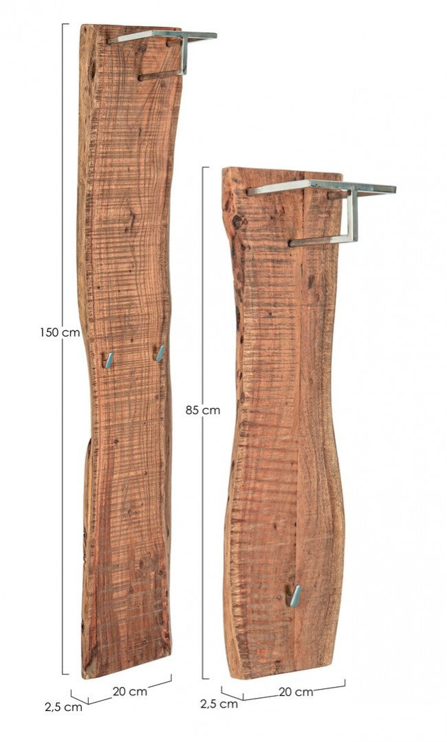 Dcasa – Appendiabiti a Parete con 5 Ganci in legno intagliato a