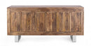 Credenza 2 Ante 3 Cassetti 160x45x75 cm in Legno Marrone-4