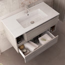 Mobile Bagno Sospeso 90 cm Lavabo e Specchio Bonussi Cassiopea Grigio Eucalipto-4