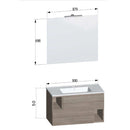 Mobile Bagno Sospeso 90 cm Lavabo e Specchio Bonussi Cassiopea Grigio Eucalipto-5