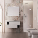 Mobile Bagno Sospeso 90 cm Lavabo e Specchio Bonussi Cassiopea Larice Bianco-4