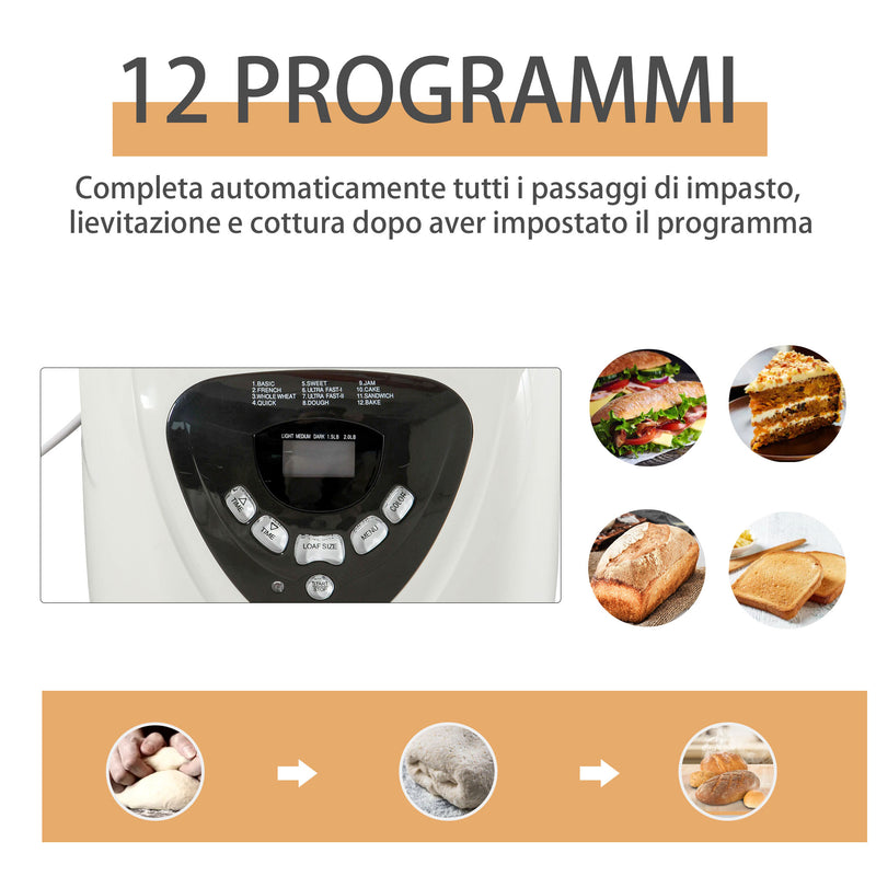 Macchina per il Pane 12 Programmi 600W  Bianca-5