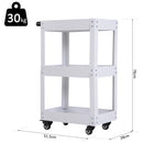 Carrello in Acciaio 3 Ripiani Bianco 43.5x28x78 cm -3