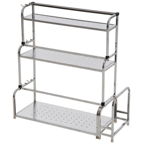 Scaffale in Acciaio da Cucina a 3 Ripiani 58x22x59 cm sconto