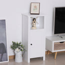 Credenza con Anta e Ripiano Aperto in Legno Bianco 40x30x90 cm -2