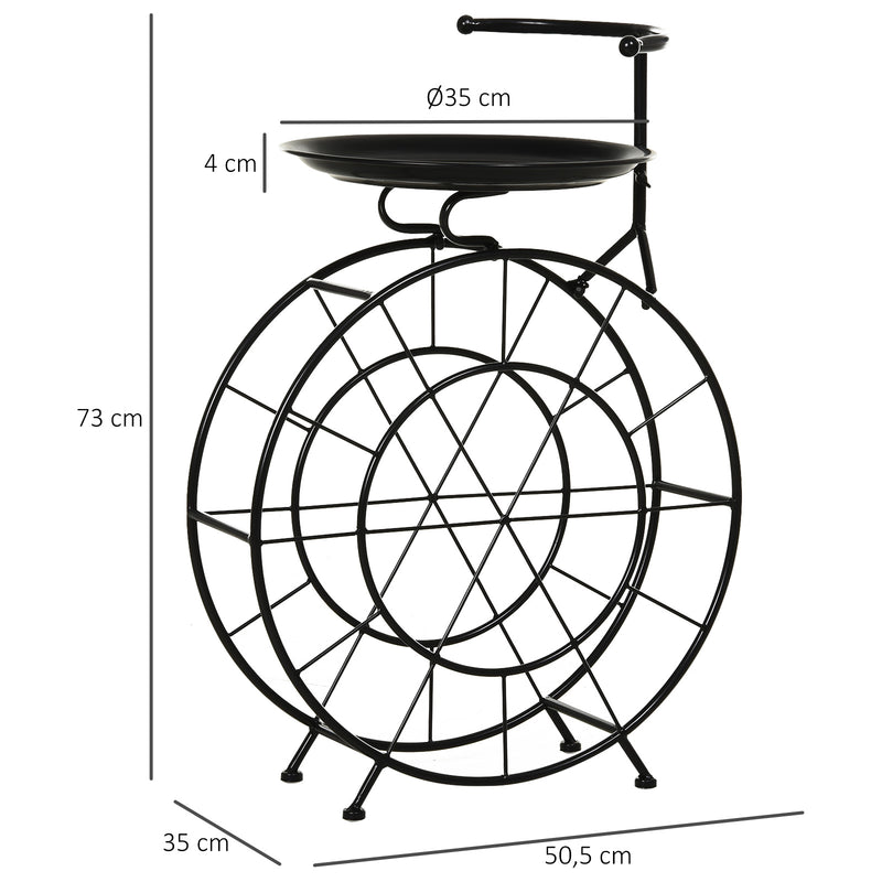 Cantinetta Portabottiglie in Metallo 50,5x35x73 cm 18 Bottiglie Nero