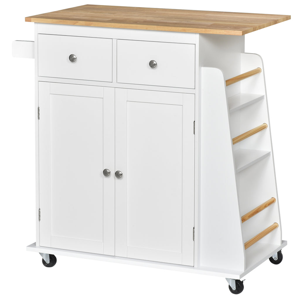 Carrello da Cucina Portaspezie a 3 Livelli e 4 Ruote 89x45x89 cm in MDF e  Truciolato Bianco – acquista su Giordano Shop