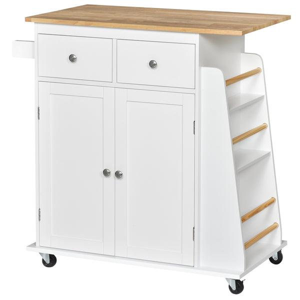 online Carrello da Cucina Portaspezie a 3 Livelli e 4 Ruote 89x45x89 cm in MDF e Truciolato Bianco