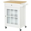 Carrello da Cucina 67x48x86,5 cm in Legno Bianco-1