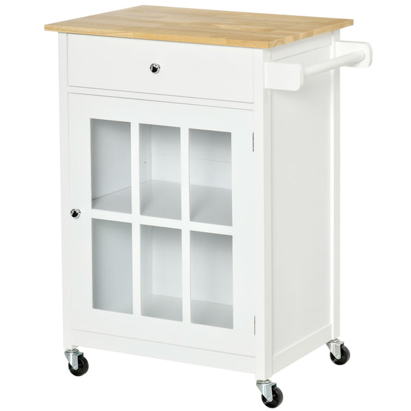 Carrello da Cucina 67x48x86,5 cm in Legno Bianco sconto