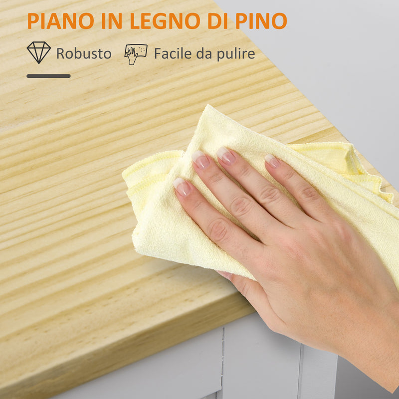 Carrello da Cucina 67x37x84 cm 3 Cassetti in MDF e Legno di Pino – acquista  su Giordano Shop