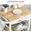 Carrello da Cucina 63x40x86 cm 1 Cassetto 2 Cestini in MDF e Legno Bianco-6