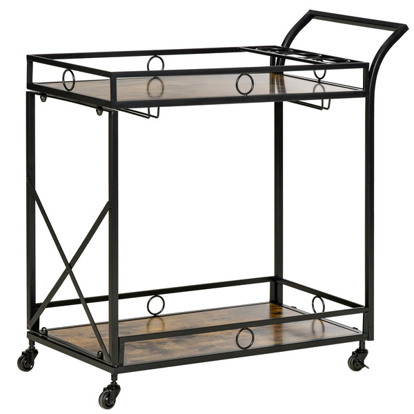 prezzo Carrello da Cucina 79,5x38x80 cm in Stile Industriale Marrone Rustico