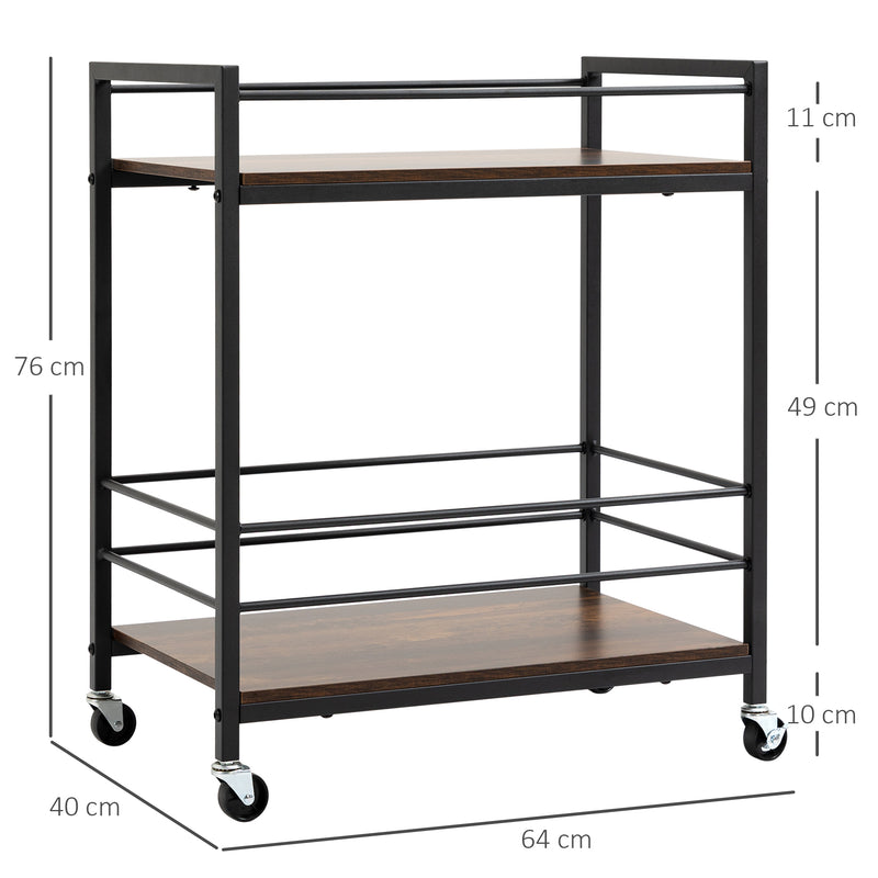 Carrello da Cucina con Portavivande 62x40x75 cm in Acciaio e Legno Marrone  Rustico – acquista su Giordano Shop