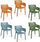 Set 6 Sedie da Giardino 61x54x79h cm Keter Elisa Chair Verde Arancio e Azzurro