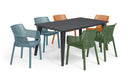 Set 6 Sedie da Giardino 61x54x79h cm Elisa Chair Verde Arancio e Azzurro-10