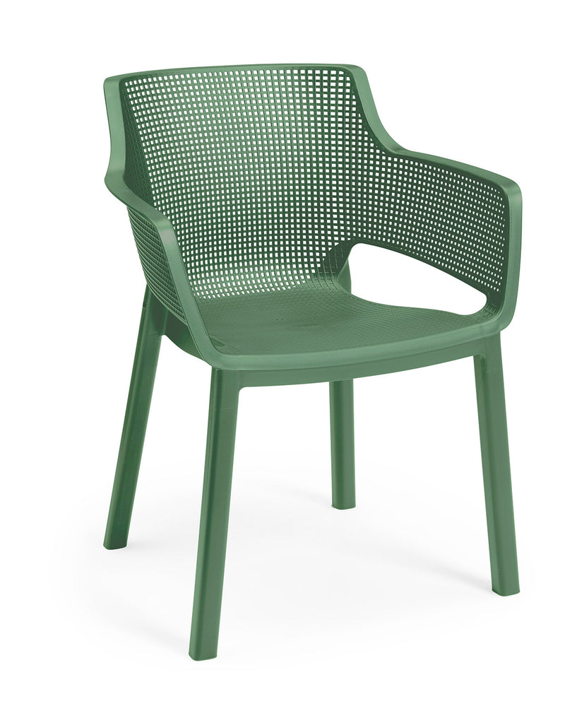 Set 6 Sedie da Giardino 61x54x79h cm Elisa Chair Verde Arancio e Azzurro-3