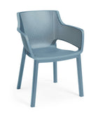 Set 6 Sedie da Giardino 61x54x79h cm Elisa Chair Verde Arancio e Azzurro-6