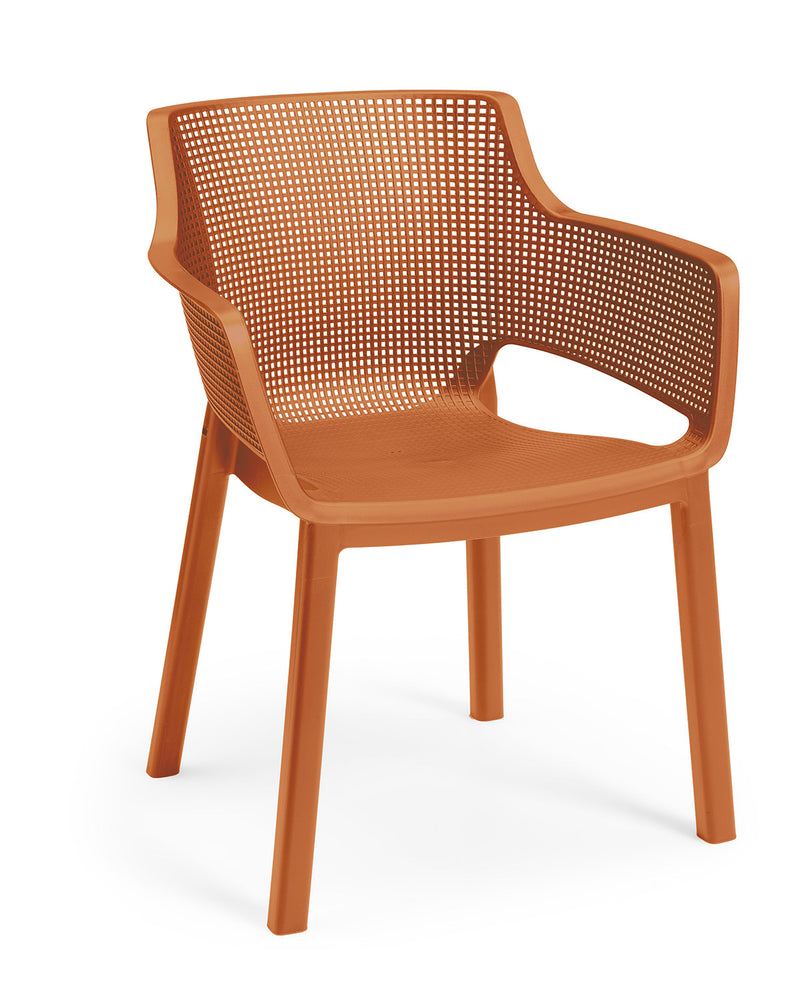 Set 6 Sedie da Giardino 61x54x79h cm Elisa Chair Verde Arancio e Azzurro-8