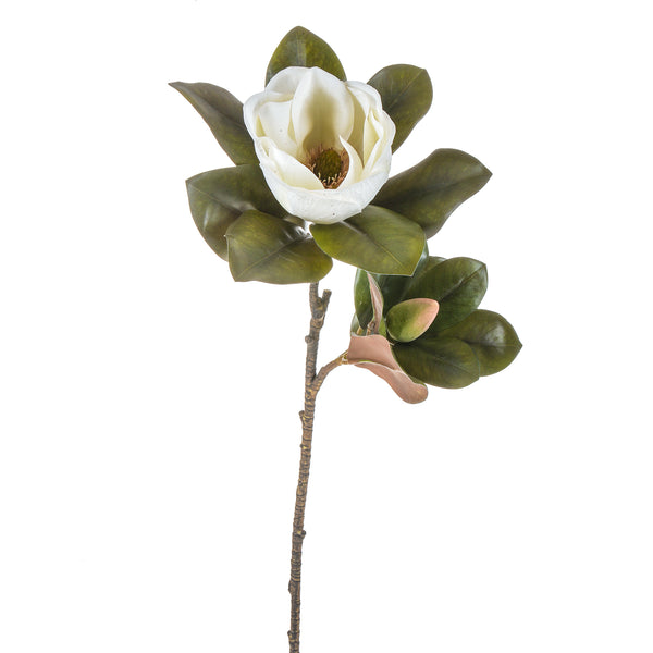 acquista Set 2 Magnolia con 2 Fiori Artificiali Altezza 83 cm Bianco