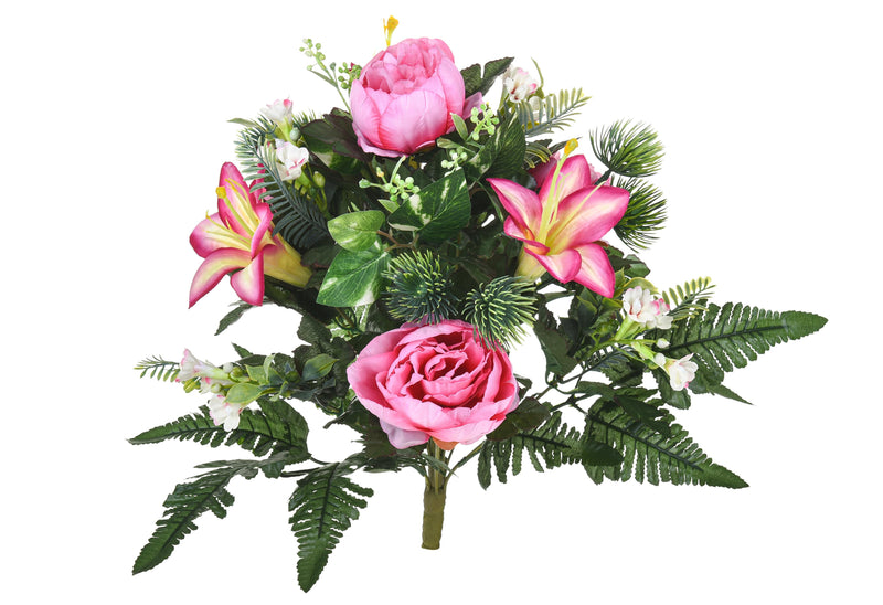 Bouquet Artificiale con Peonie Altezza 51 cm Rosa-1
