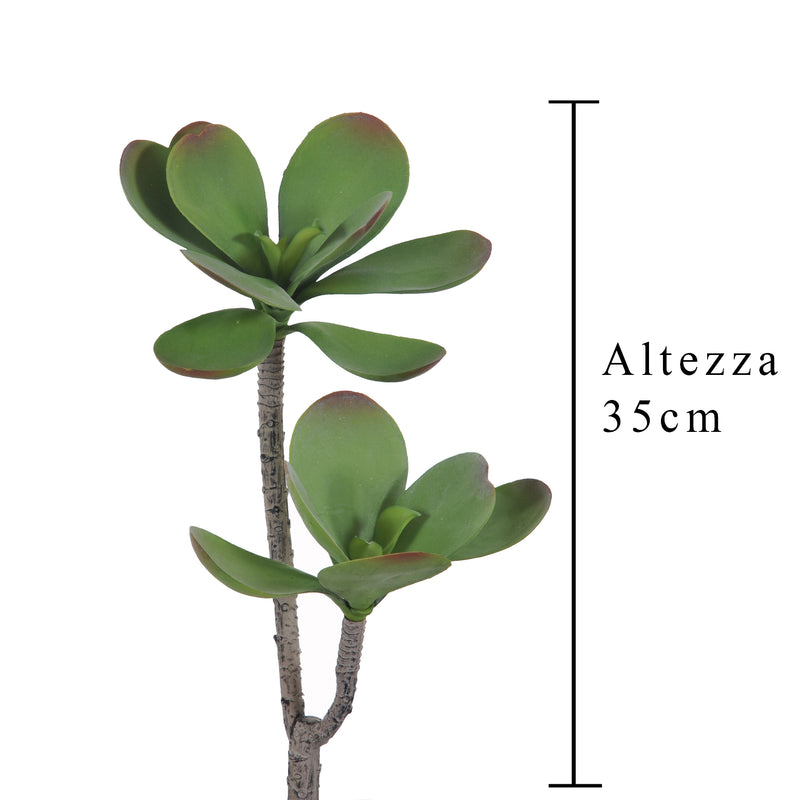 Succulent Artificiale con 2 Diramazioni Altezza 35 cm Verde-2