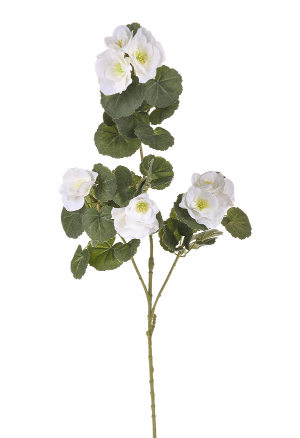 Set 4 Rami Artificiali di Begonia con Fiori Altezza 77 cm Bianco acquista