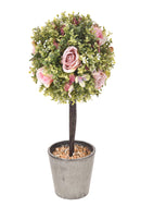 Rose Artificiali su Topiary Altezza 27,5 cm Rosa-1