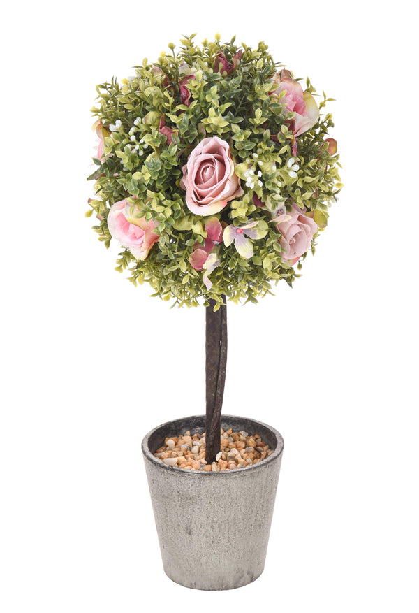 sconto Rose Artificiali su Topiary Altezza 27,5 cm Rosa