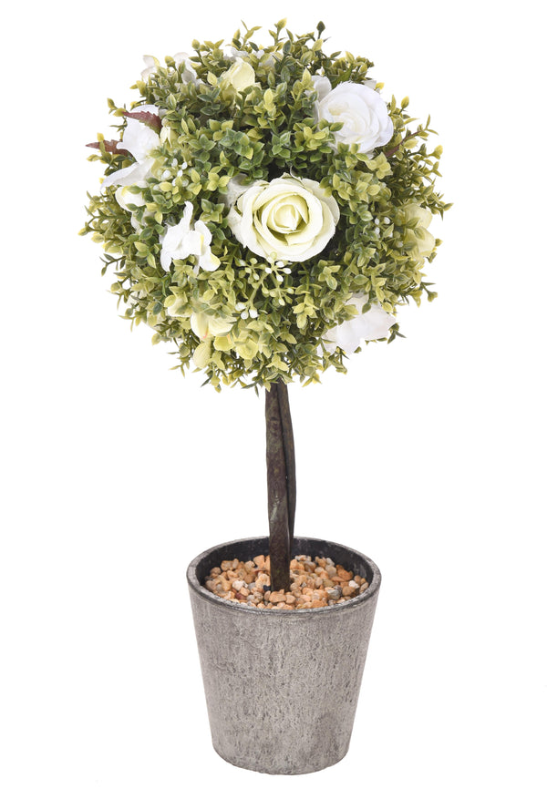 online Rose Artificiali su Topiary Altezza 27,5 cm Bianco