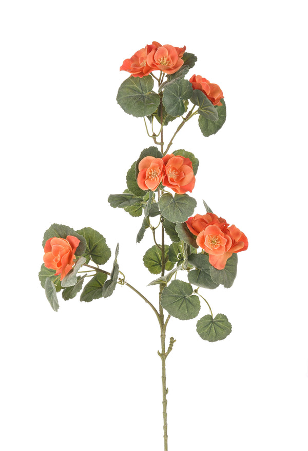 Set 4 Rami Artificiali di Begonia con Fiori Altezza 77 cm Arancio acquista