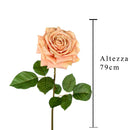 2 Rose Artificiali Aperta Altezza 79 cm -2